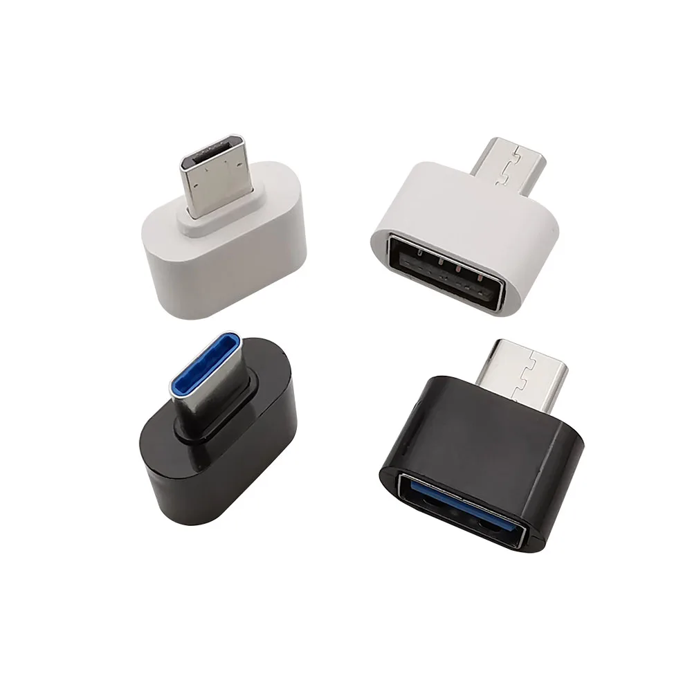 

5/10 шт. OTG-адаптер USB 2.0 типа A, гнездовой разъем USB-C типа C/штекер Micro-B, разъем OTG-адаптер черный/белый