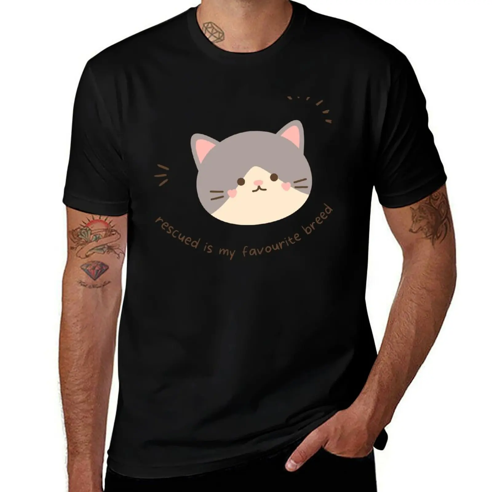 

rescued is my favourite breed T-Shirt essential t shirt baggy shirts customs design your own t shirts for men