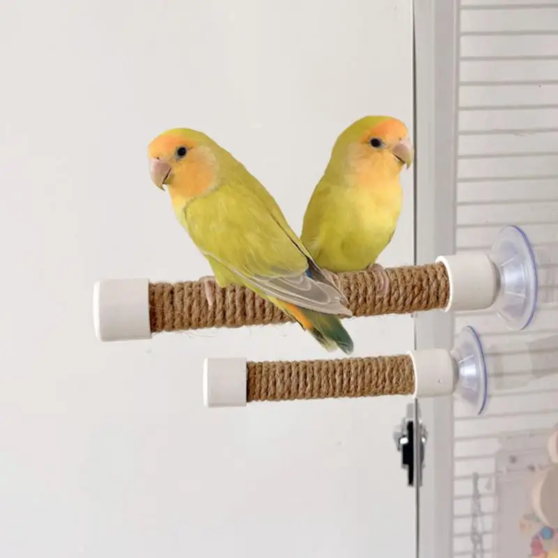 Suction Cup Bird Window And Shower Perch Toy For Parrot Macaw Cockatoo African For Grey Conure Parakeet Parrot bracket view 2