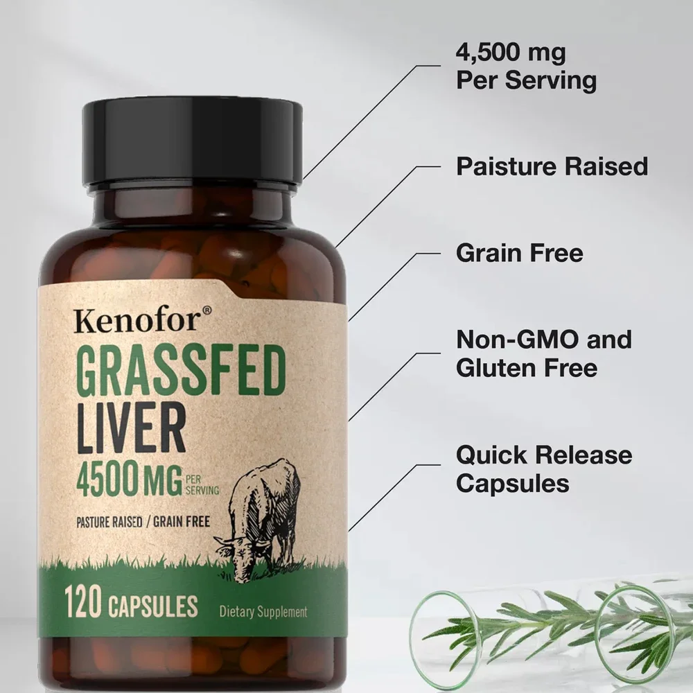 Grass-Fed Beef Liver - Natural Vitamin and Mineral Supplement Helps Maintain Daily Energy, Mood, Metabolism and Methylation