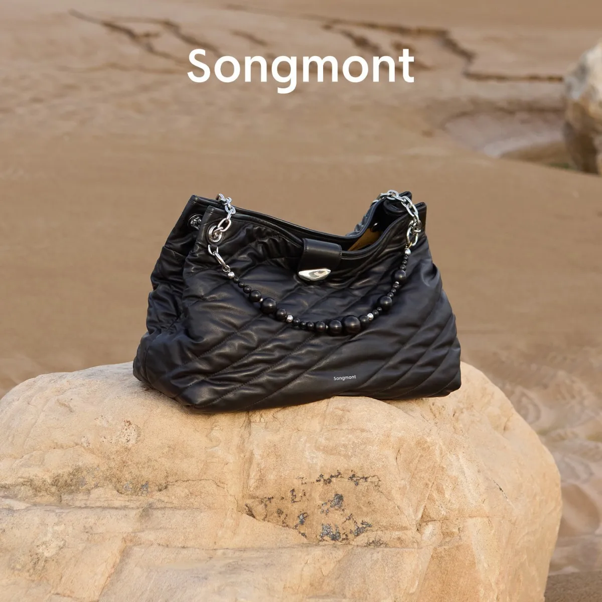 

Songmont Large Capacity Leather Tote - Crossbody Bag with Chain Strap for Everyday Carry