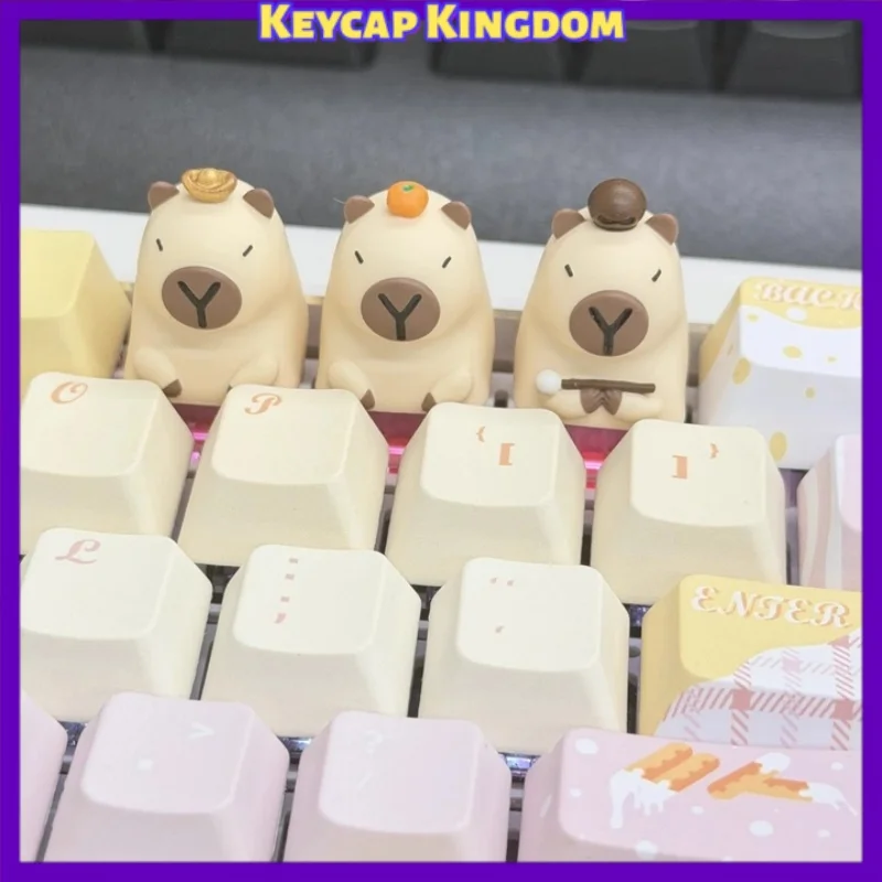 Cute Capybara Anime Keycap Mechanical Keyboard Original Resin DIY Custom Keycap PC Gaming Keyboard Accessories Gift Collectibles