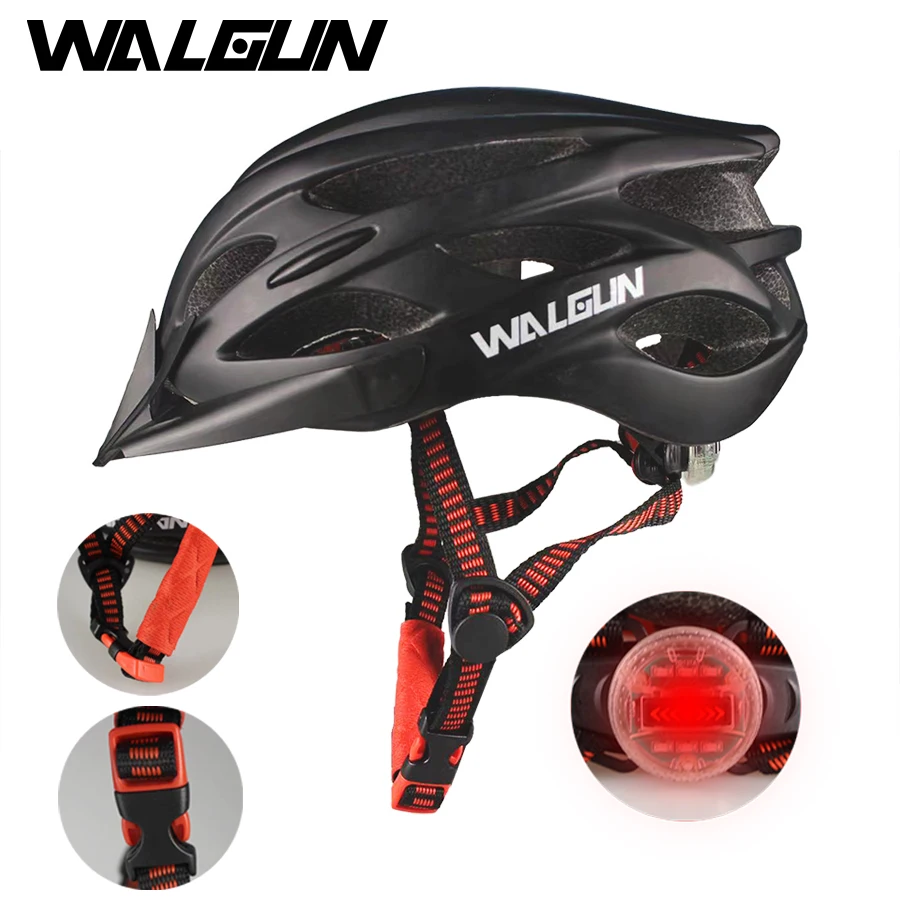 Ultralight Mountain Bicycle Helmet With Taillight Removable Visor Outdoor Sport Men Women Riding Safety Helmet Casco Ciclismo