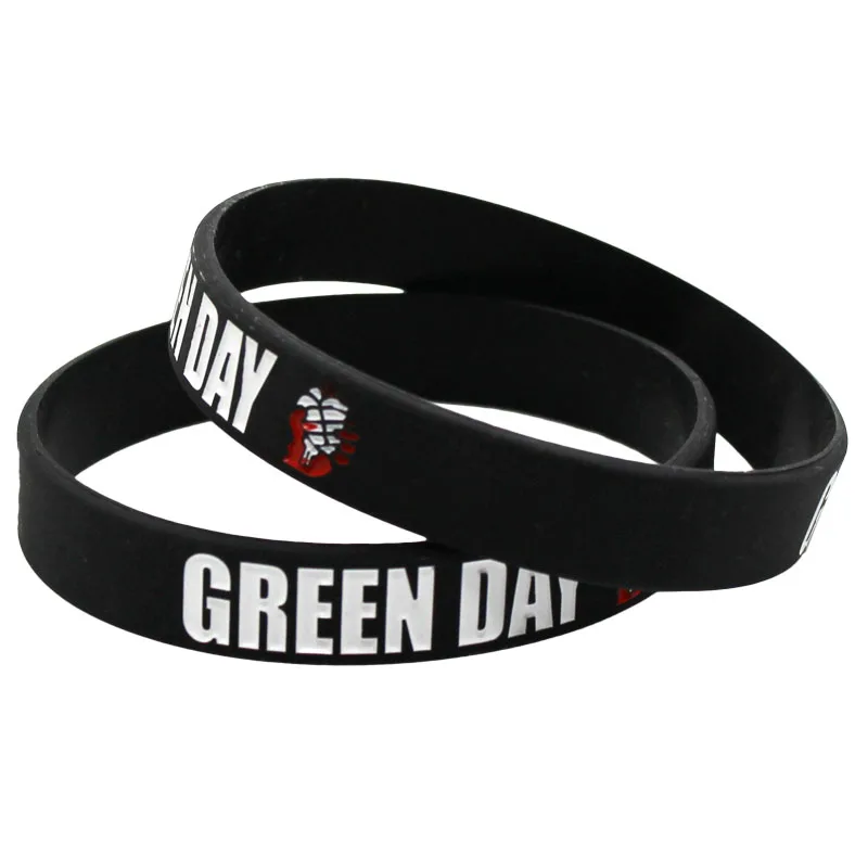 1PC New GREEN DAY Silicone Bracelets&Bangles Black Letters Silicone Wristband for Rock Music Band Lovers Fans Concert Gift SH182