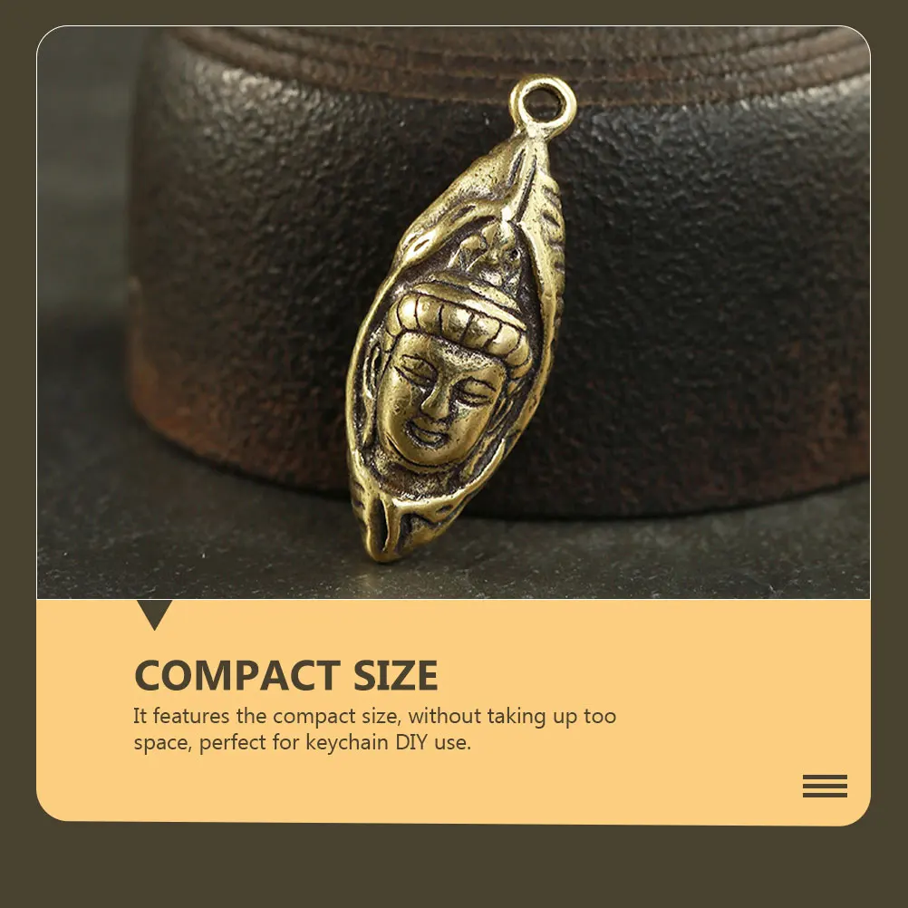 

2 Pcs Buddha Statue Pendant Keychain Pendants Brass Household Year of The Snake Decorative