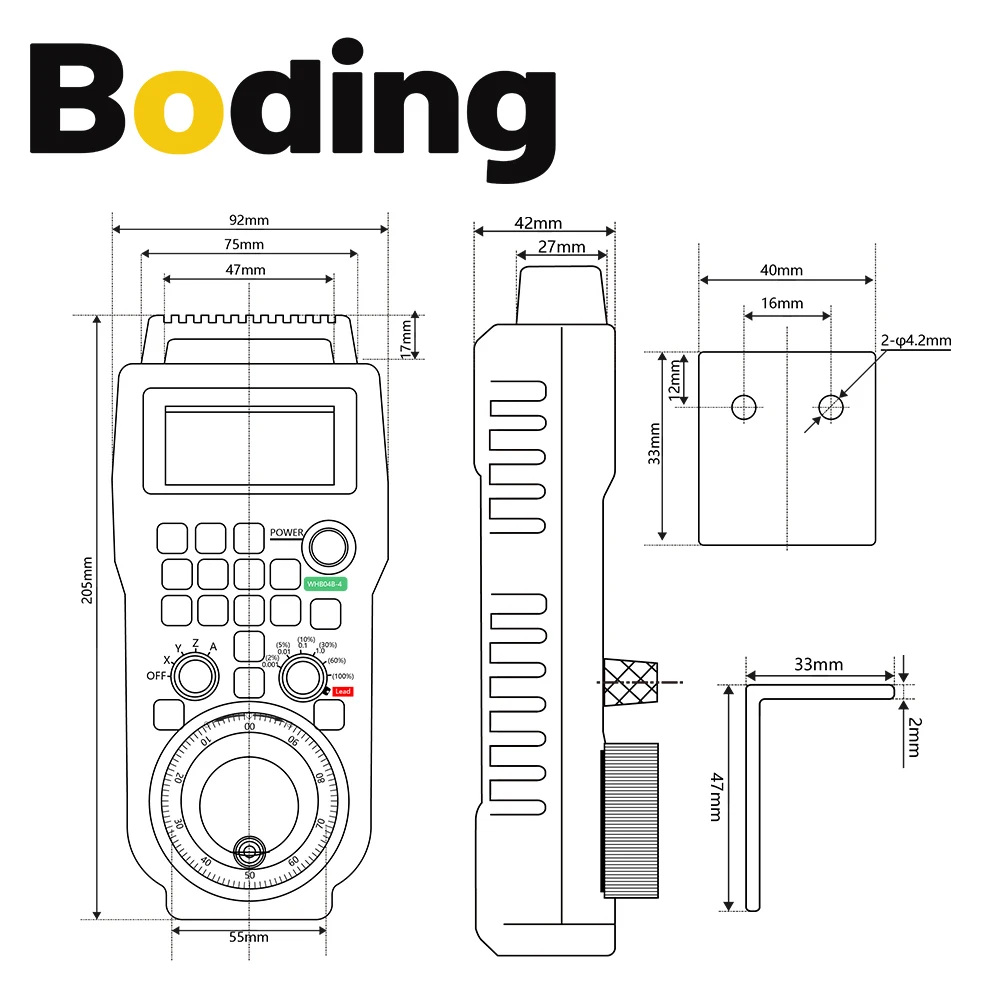 XHC CNC Mach3 Wireless Lathe Handwheel WHB04B MPG Pendant Handwheel 4axis 6axis USB Receiver for CNC Milling Machine