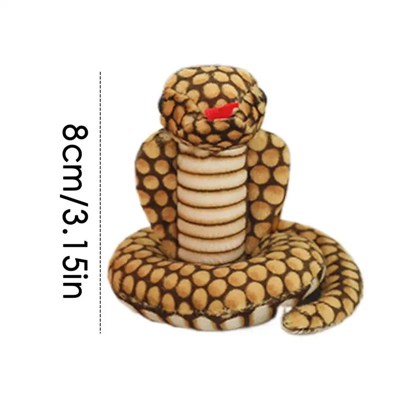 Peluche Serpente Giocattolo 3.15in Bellissimo Zaino Serpente Portachiavi Simulato Cobra Serpente a sonagli Ciondolo Bambini Divertente Scherzo Giocattolo