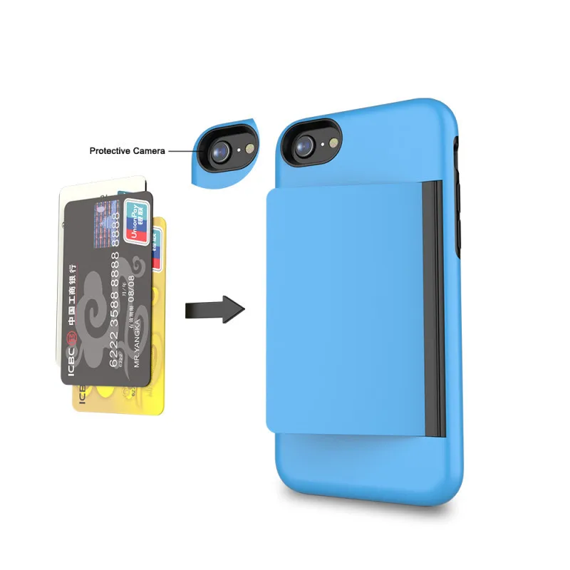 For iPhone 18 Pro Max 17 16 15 14 13 12 11 XS XR SE 2022  6 7 8 Plus Case Candy Color Card Slots Cover Business Capa