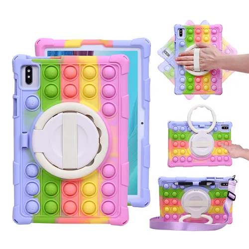 Imagen 2 del producto Funda de silicona para Samsung Galaxy Tab S6 T720 S5E T860, cubierta de burbujas de 10,5 pulgadas para S6 lite P610 A7 T500 10,4 con correa para el hombro y bolígrafo