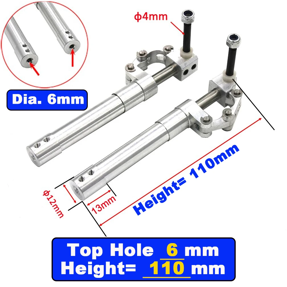 1 Piar Loch 4/5/6 mm Höhe 70 mm bis 170 mm Federrückendämpfung Kniendes Fahrwerk Einziehen 3–4 kg RC Modellflugzeug JET EDF Flugzeug