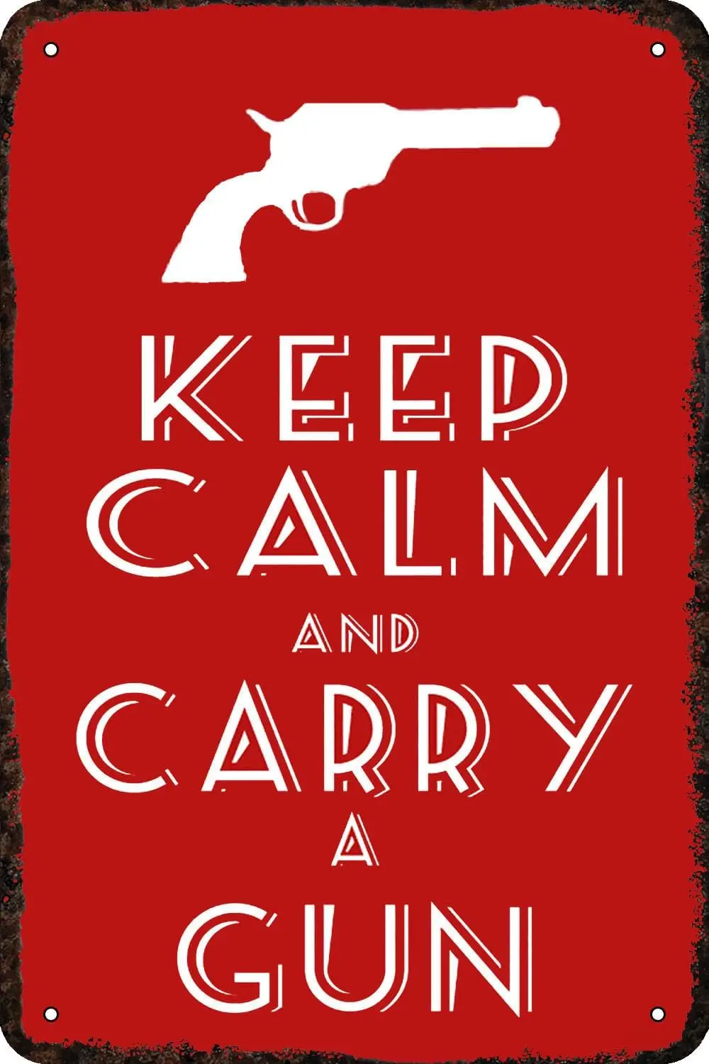 Keep Calm and Carry a Gun Vintage Metal tin Sign Funny Art Wall Decorations for Home Man Cave Bedroom Bar Bathroom 8x12 Inc sign