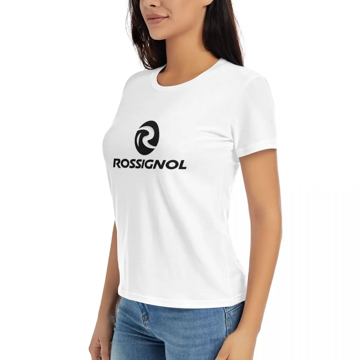 R Rossignol Koszulki Bawełniane T-shirty Damskie Topy z krótkim rękawem i dekoltem w kształcie litery "o".