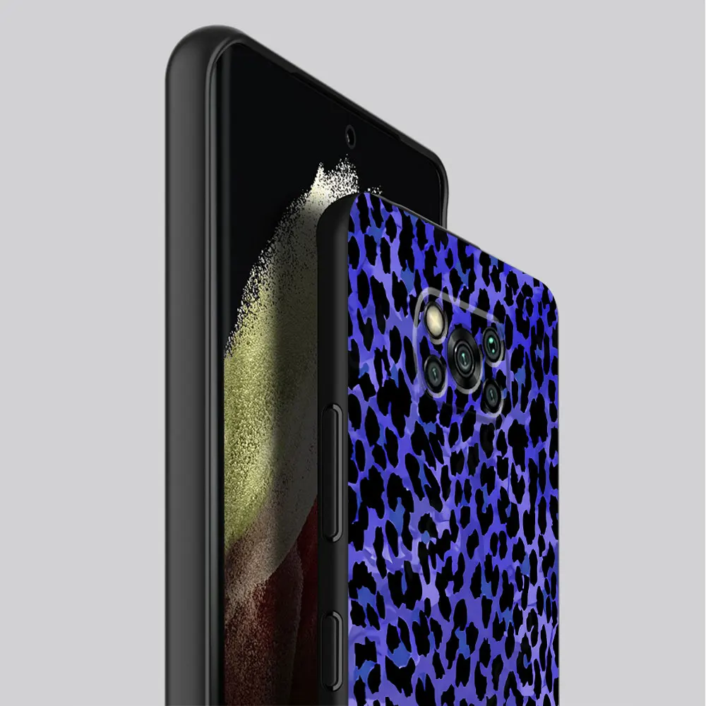 Creative leopard print Phone Case for Poco M5 X4 GT M3 F1 X3 NFC C40 M4 Pro 5G X4 Pro 5G F5 C50 C51 C61 Black Soft Cover