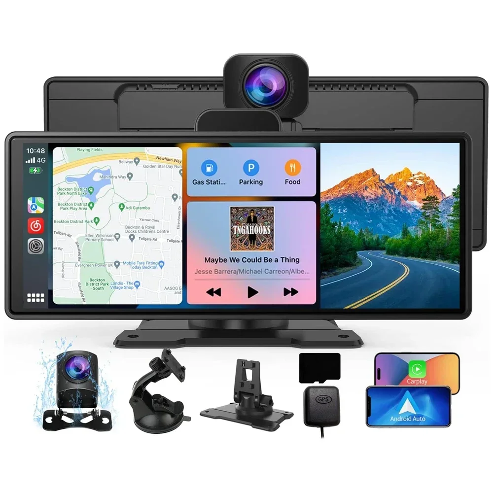 

10.26 Inch 4K 3840*2160P Dash Cam Carplay & Android Auto Car stereo Dashboard Video Recording WIFI ADAS car accessory