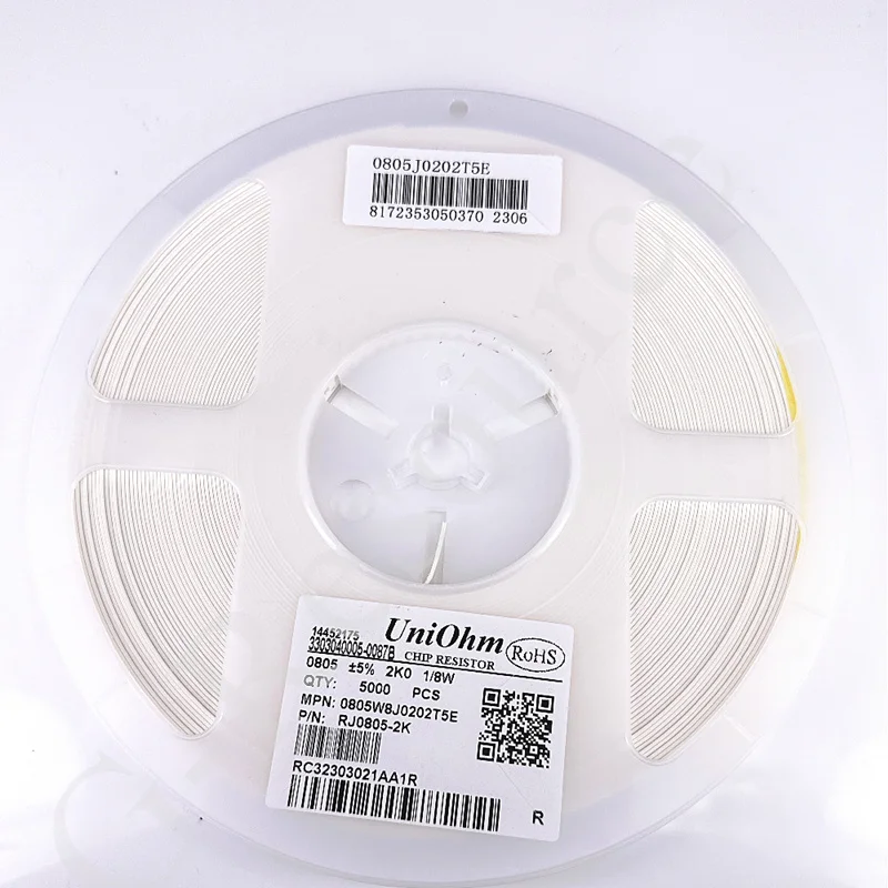 (100pcs) 0805W8J0202T5E Patch resistance 2kΩ ±5% 125mW