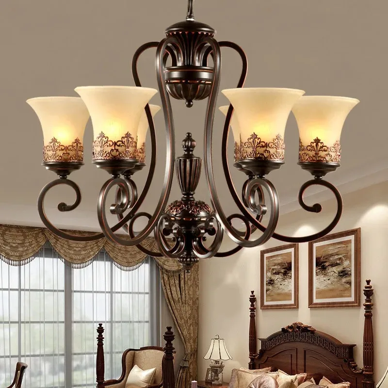 New Arrival Hot Luxurious European Style Chandelier 6 Arms Diameter 68cm Living Room Luxury Lamp Lustres De Chandeliers