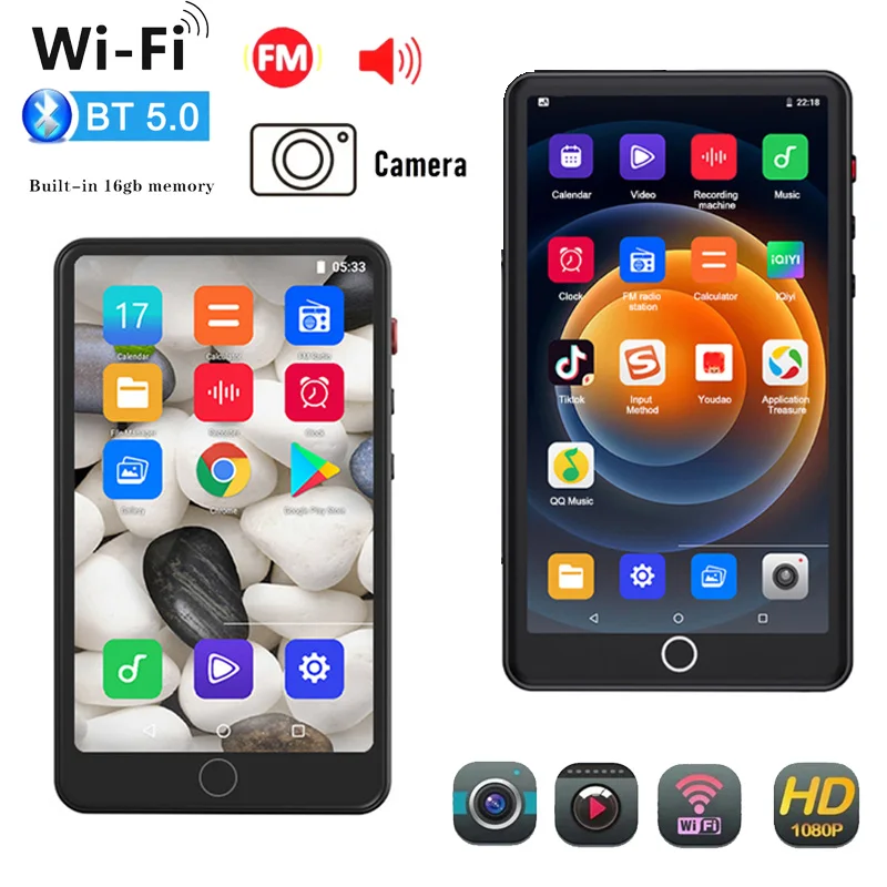 

New Camera Mp4 Player Bluetooth Wifi Android 16gb Touch Screen Hifi Music Recorder Video Mp3 Player With Speaker Support TF Card