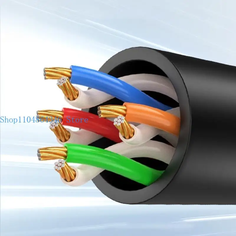 652F Improve Cat5e Twisted Pair Cable with RJ45 Connectors for Multiple Device