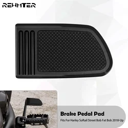 Motorcycle Black Brake Pedal Pad Cover CNC On Forward For Harley Softail Fat Bob Street Bob FXDF FXFBS FXDB 2018-2021 2022 2023