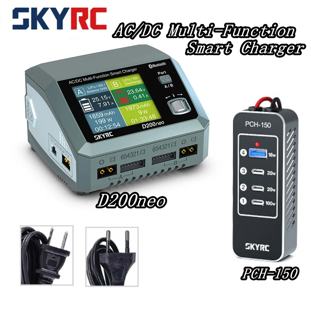 

SkyRC D200neo+ Charger SK-100196 800w Lipo Battery Balance Charger BD350 Discharger AC/DC Multi-Function Smart Charger
