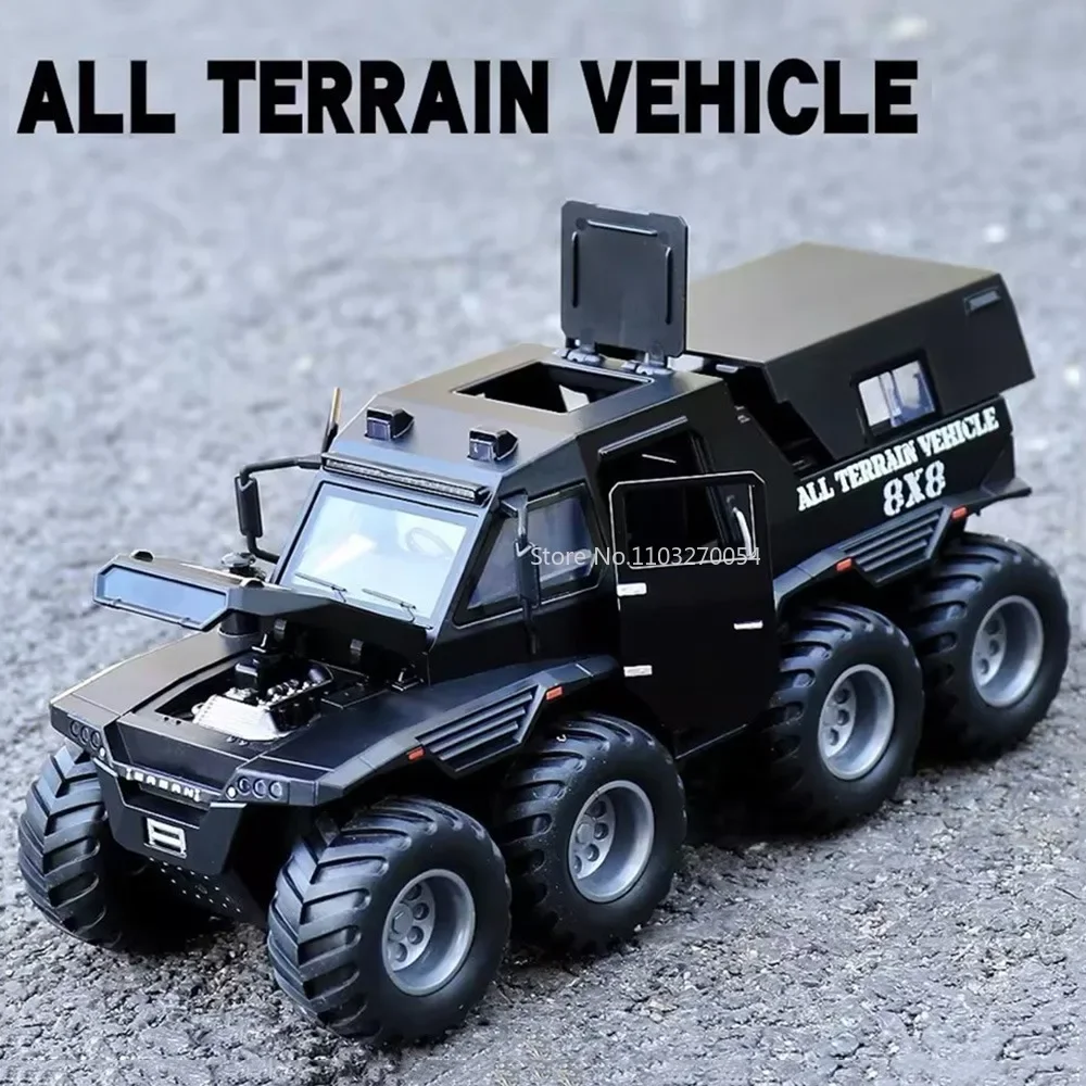 

1/32 Alloy Model Car Toys Russian Avtoros Shaman 8x8 ATV Simulation Diecast Metal Vehicles Sound And Light Boys Collection Gifts