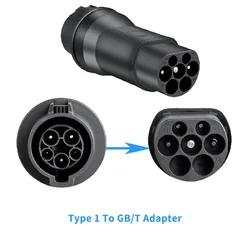 Teschev Type 1 to GBT Adapter 32A AC Vehicle Side with EV J1772 Charging for Electric Car Charger Connector