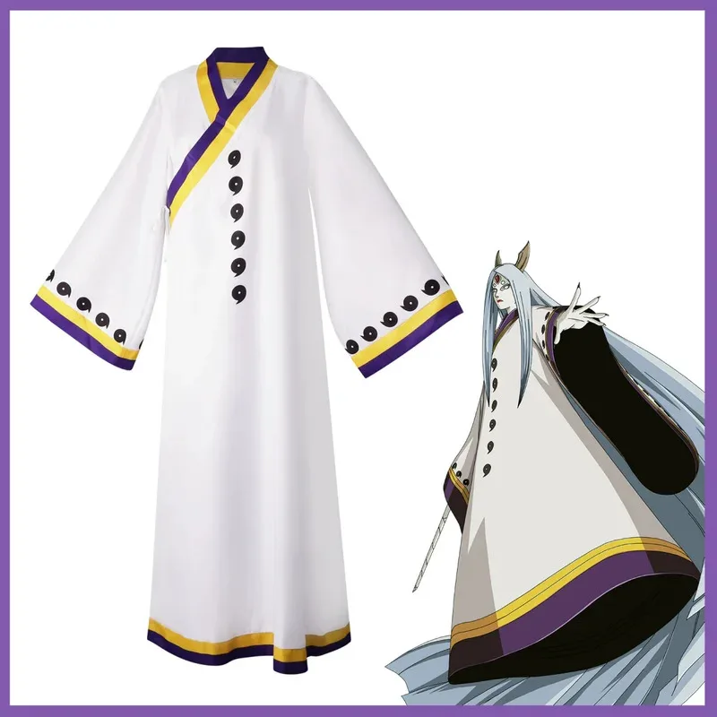 

2025 aaa Anime Ootutuki Kaguya Cosplay Costume Japanese Practice Uniform White Robe Wig Man Woman Halloween Christmas Suit