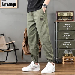 Unvanqu-Pantalones informales para hombre, petos deportivos de estilo Hip Hop, ajustados, con cordones, para jóvenes, primavera y verano, 2024