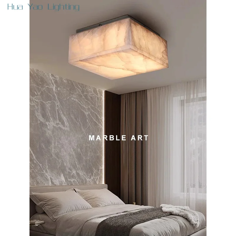 Home Deco 25-100cm cuadrado redondo mármol Natural serie regulable LED Lamparas De Techo lámpara De Techo lámpara De Techo para dormitorio vestíbulo