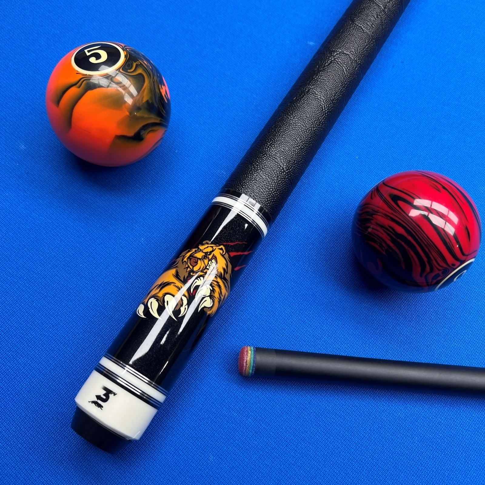 

Professional Low Deflection Carbon Fiber Shaft Pool Cue Set - Black Gold 10-Thread Joint, Pearl Metal Paint, with Multi-Layer