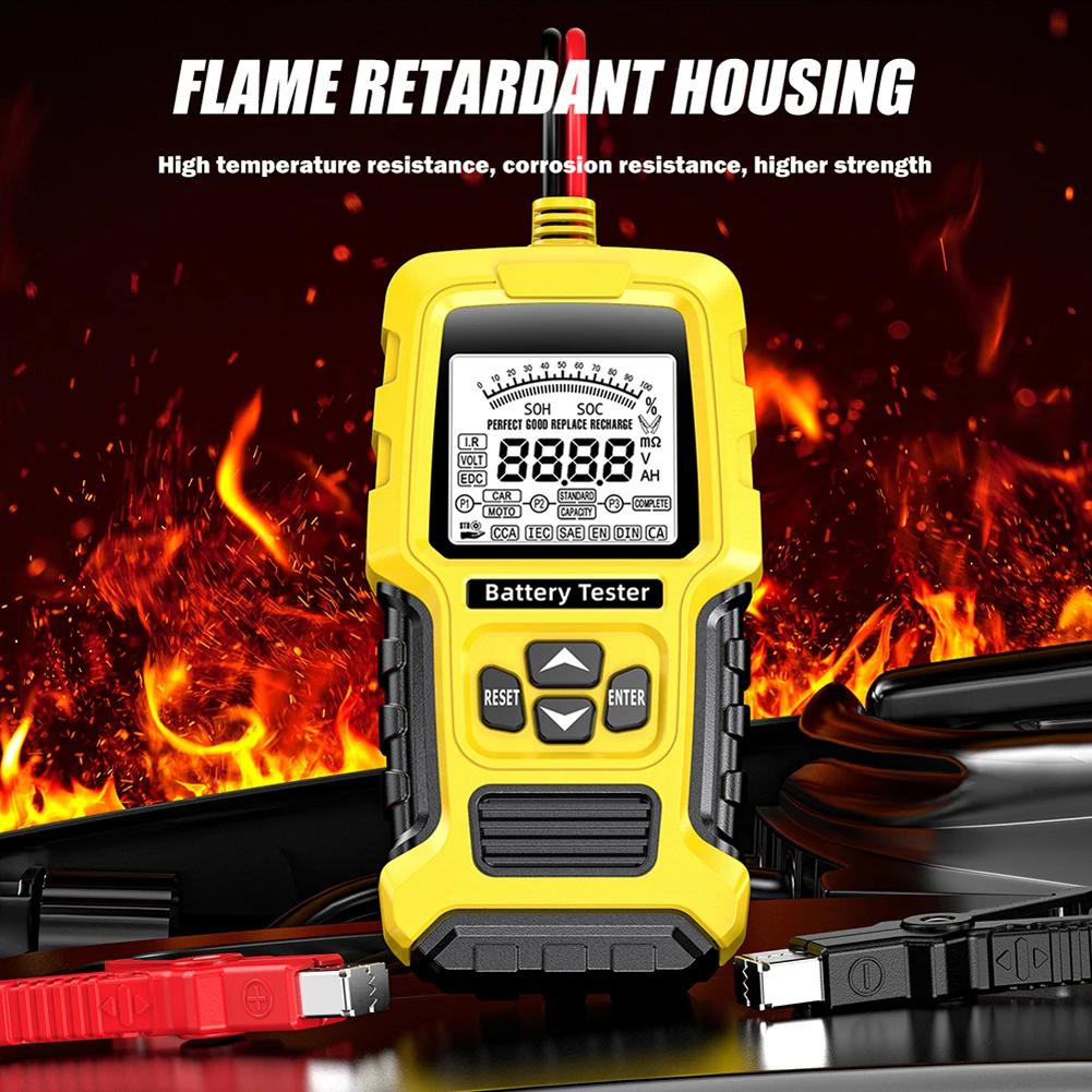 Тестер автомобильного аккумулятора, ЖК-дисплей, анализатор системы аккумулятора SOH SOC CCA, ИК-измерение, автоматический анализатор аккумулятора для автомобиля, грузовика, лодки, внедорожника