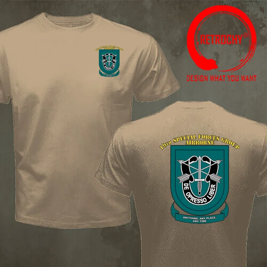 Funny Design US Army Airborne 19th Special Forces Group  Shirt Men Fashion Trendy Casual Clothing Stylish Tops Tee Shirt Leisure