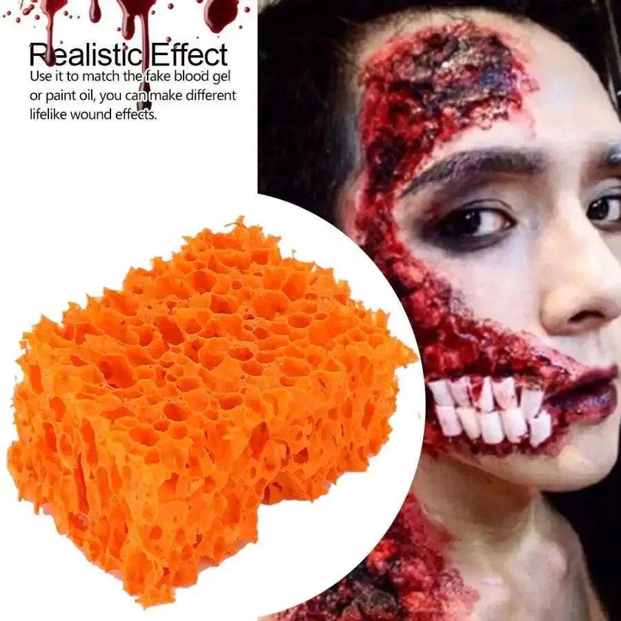 Esponja de maquillaje para Halloween, efecto de rastrojo para cicatrices en la sangre, maquillaje de heridas, Stipple, esponja de goma, moldeador de arte, herramientas de maquillaje de efectos especiales