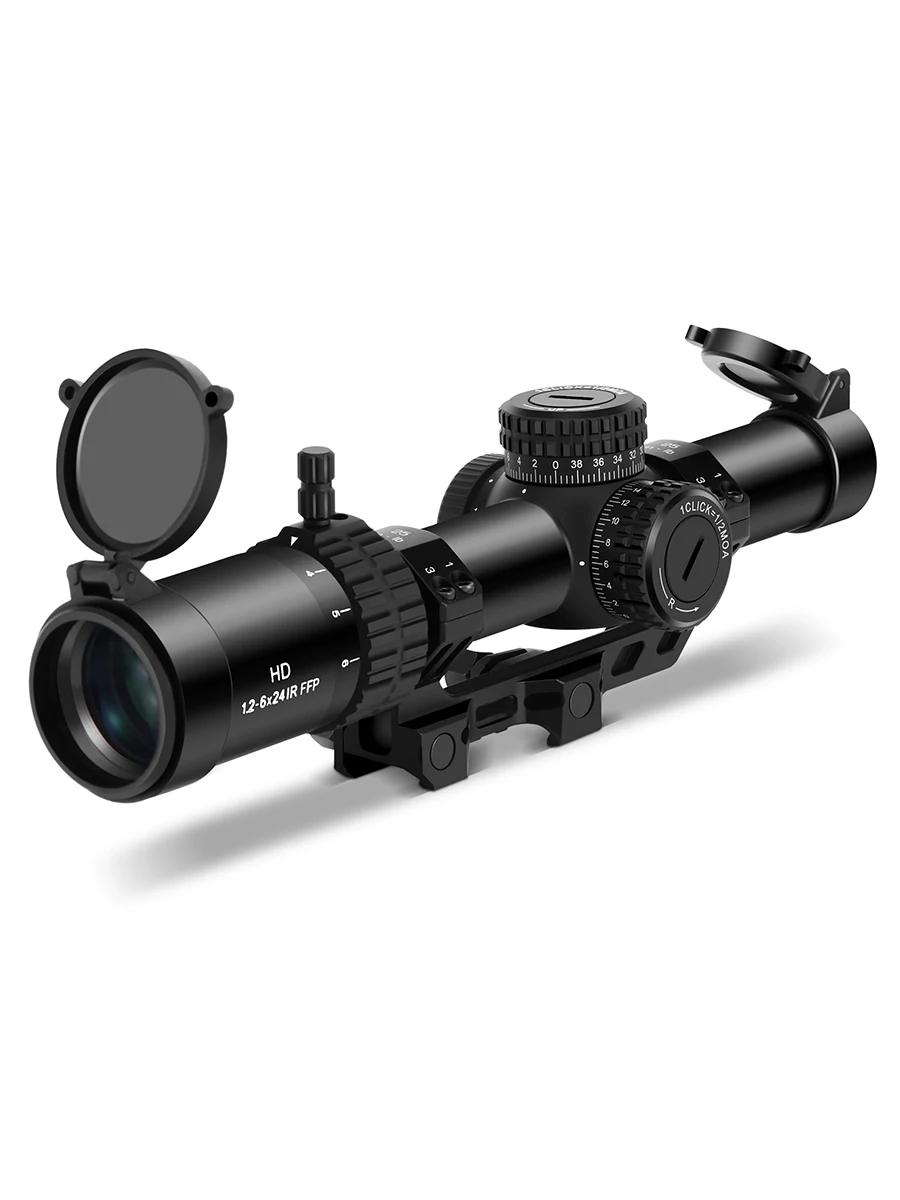1,2-6X24 First Focal Plane FFP LPVO Zielfernrohr Jagdoptik 30mm Tubus mit Cantilever-Montage