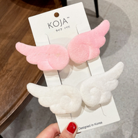 2pcs Angel Wing Hair Clips Girls Kids Cartoon Plush Pins Barrette Wing Hair Hoop Christmas Holiday Dress Up Hairpin Accessories