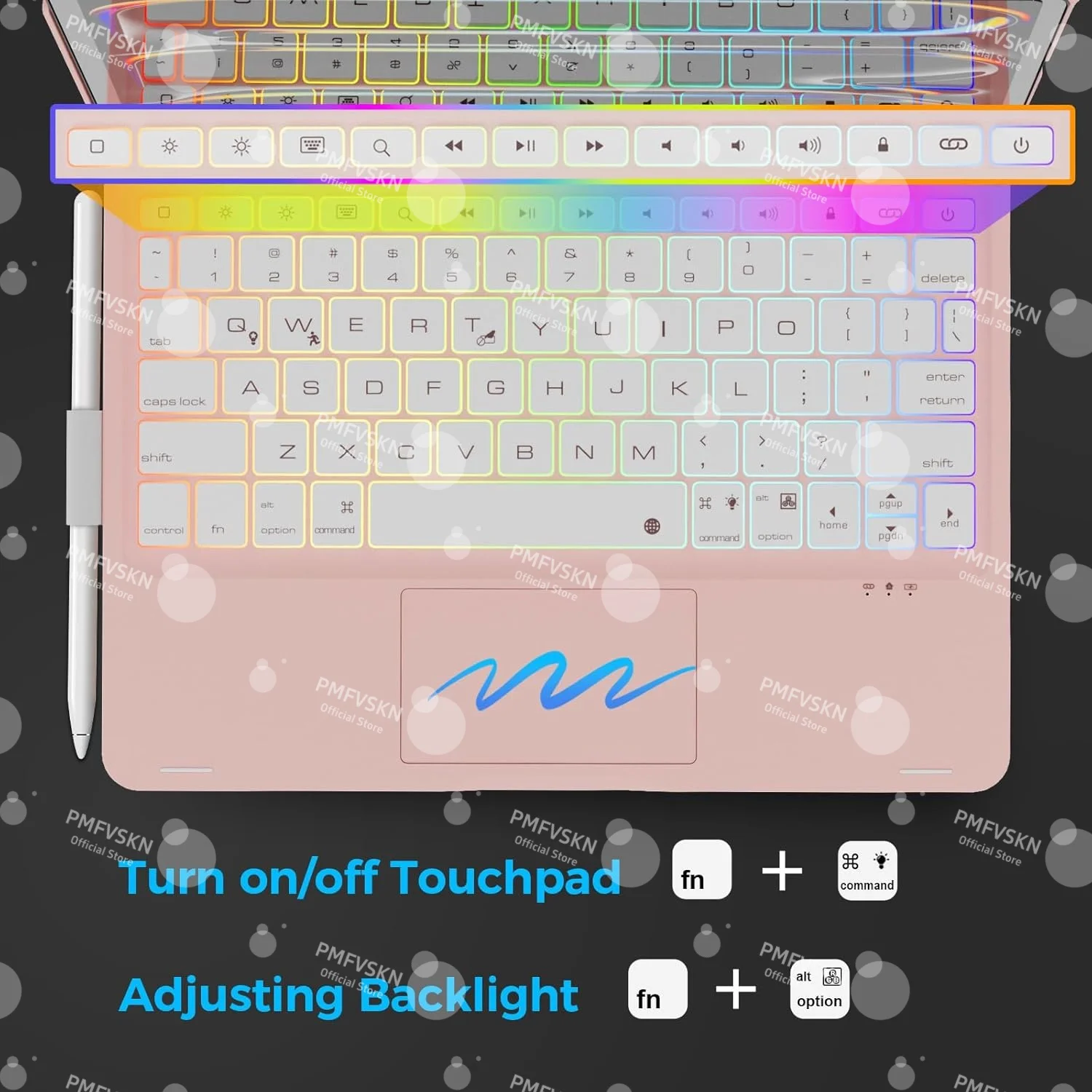 حافظة لوحة مفاتيح سحرية 360 لجهاز iPad mini 6 7 8.3 "6th 7th Gen غطاء لوحي لجهاز iPad Air 11 13 Air 5 4 11th A16 10th Gen Pro 11 12.9 #6