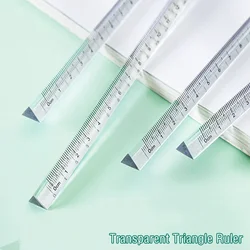 15cm Simple Transparent Triangular Straight Ruler Kawaii Tools Stationery Cartoon Drawing Gift Office School Measuring