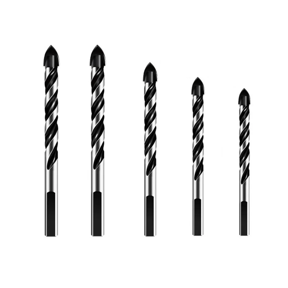 Power Tools 5PCS Drill Bits Triangular Shape Handle Wood 3/4/5/6/6mm Brick Cement Ceramic Concrete Wear Resistance