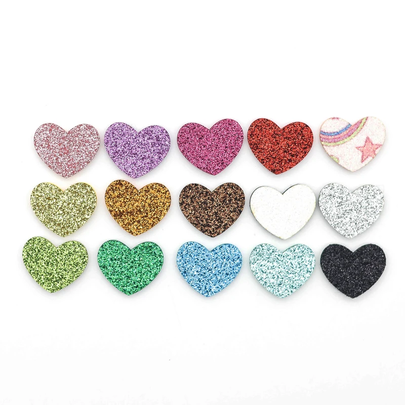 20/50 pz 23*20mm a forma di cuore modello tessuto imbottito Appliques patch per artigianato vestiti fai da te copricapo adesivo da parete accessori