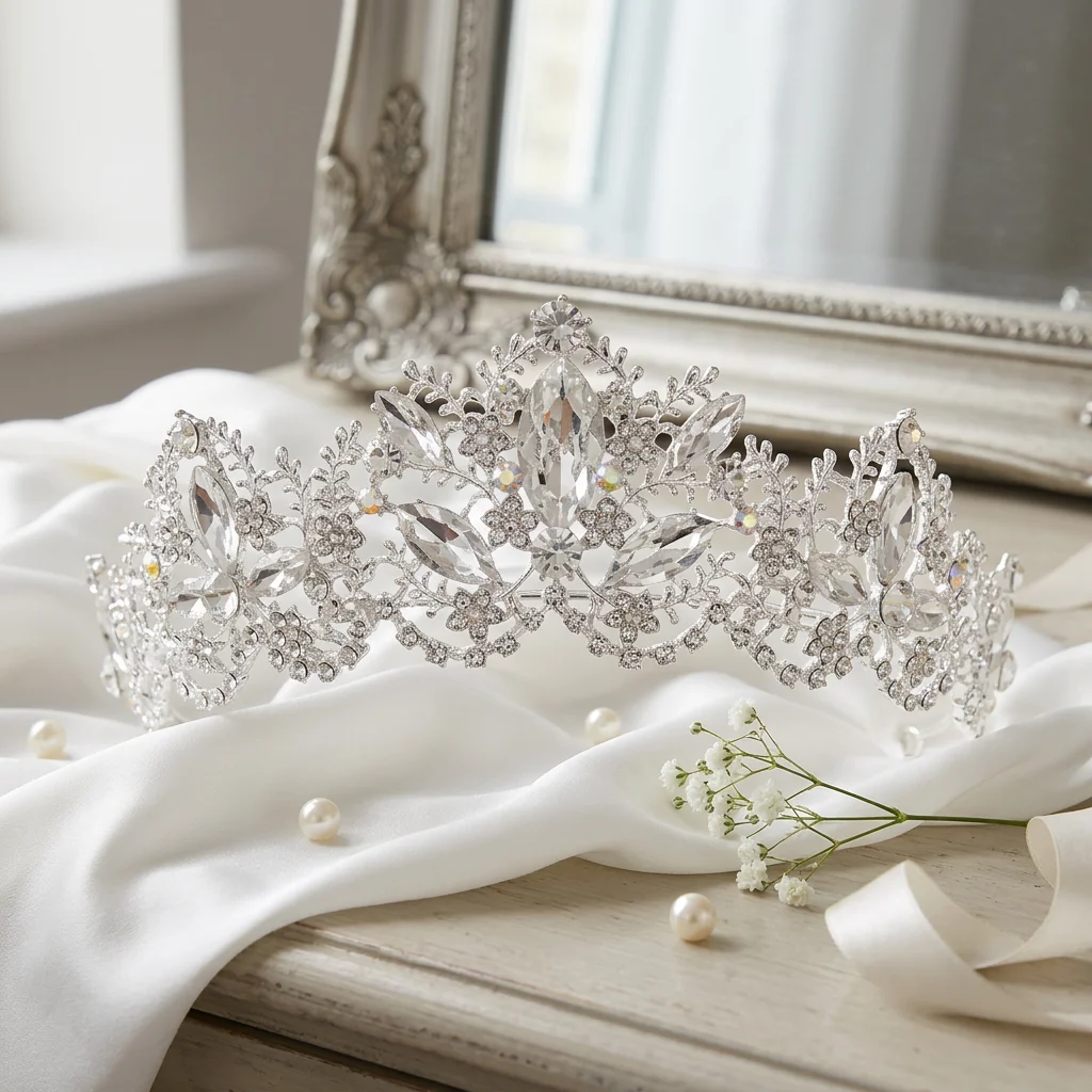 Rhinestone Crown for Wedding Bride Elegant Crystal Tiara Headband Queen Hair Accessory for Birthday Party Prom Jewelry view 6