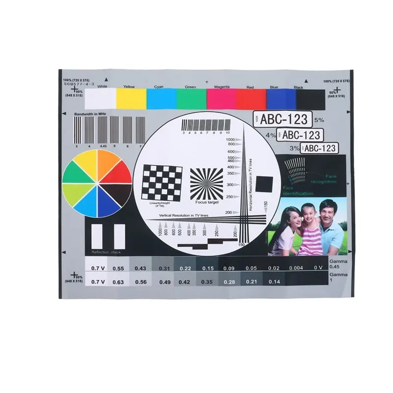 

AT82-Color Calibration Color Wheel Chart Resolution Display Testing Card For Cameras Studio Accessories