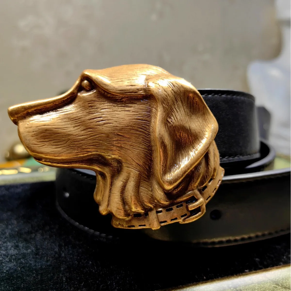 2026 New Original Design Golden Dog Leather Belt High Quality Personalized Fashion Women's Dress Belt Designer Belt