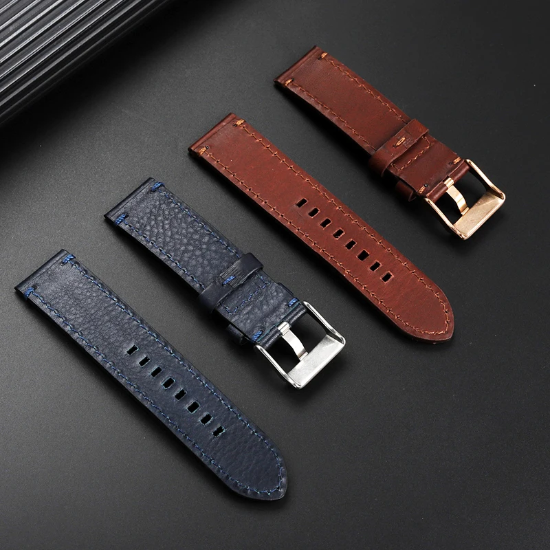 Correa de reloj de cuero italiano Retro para hombre, correa de reloj Tudor Black Bay Little Black Shield, M79250, M79830, M79833, 22mm, 23mm