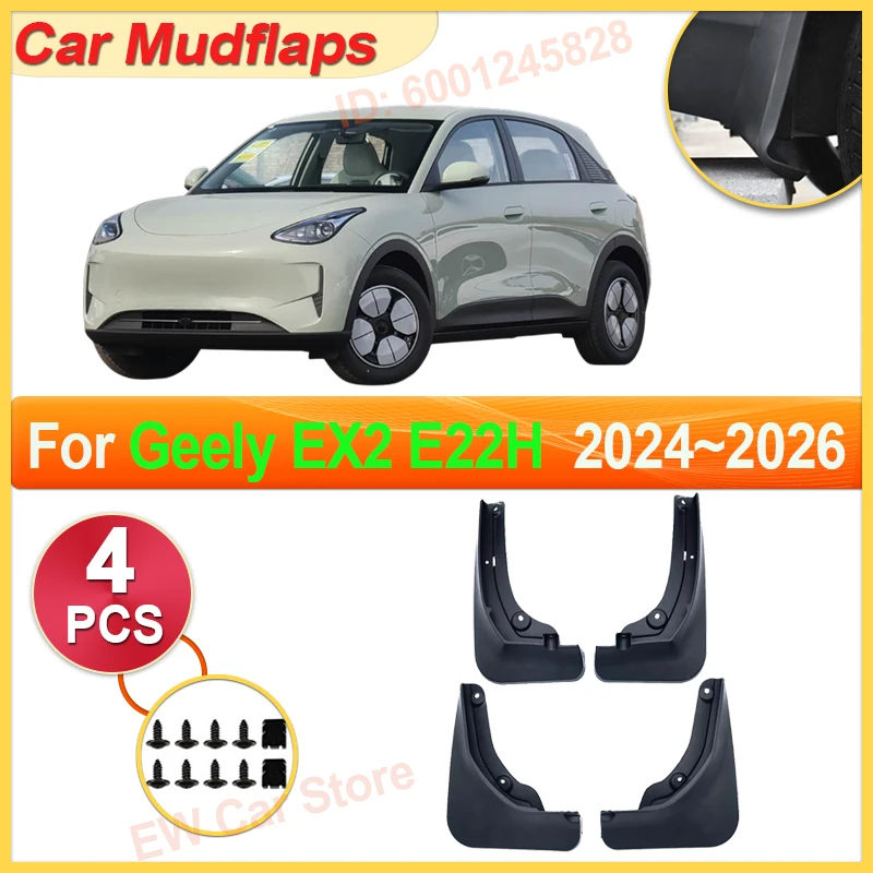 

For Geely EX2 2026 E22H Accessories 2024 2025 Car Mudguard Parts Mudflaps Tool Splash Fender Flare Covers Guard Auto Mud Protect