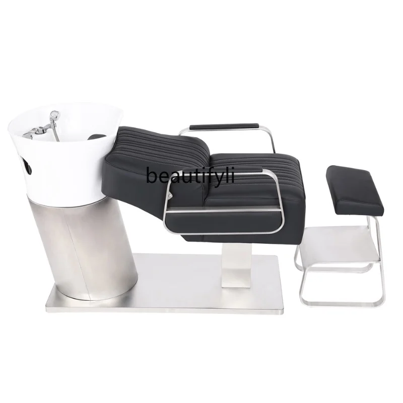 

Barber Shop Shampoo Chair Hairdressing Shampoo Chair Simple Semi-Lying High-End Salon Flushing Bed