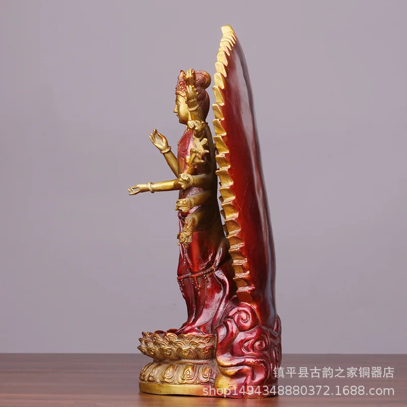 Pure Copper - Thousand-Hand Guanyin Bodhisattva Seat Statue Home Living Room Buddha Hall Worsh