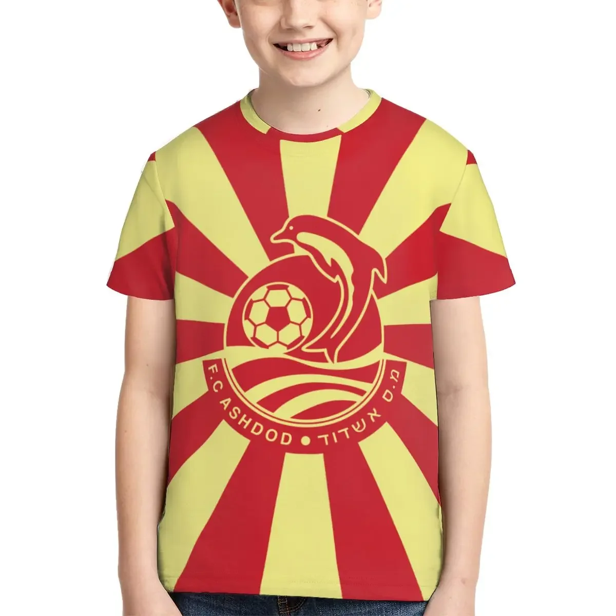 F.C Ashdod T Shirt - Short Sleeve Crew Neck Soft Fitted Tee Shirts for Teen Girl & Boy