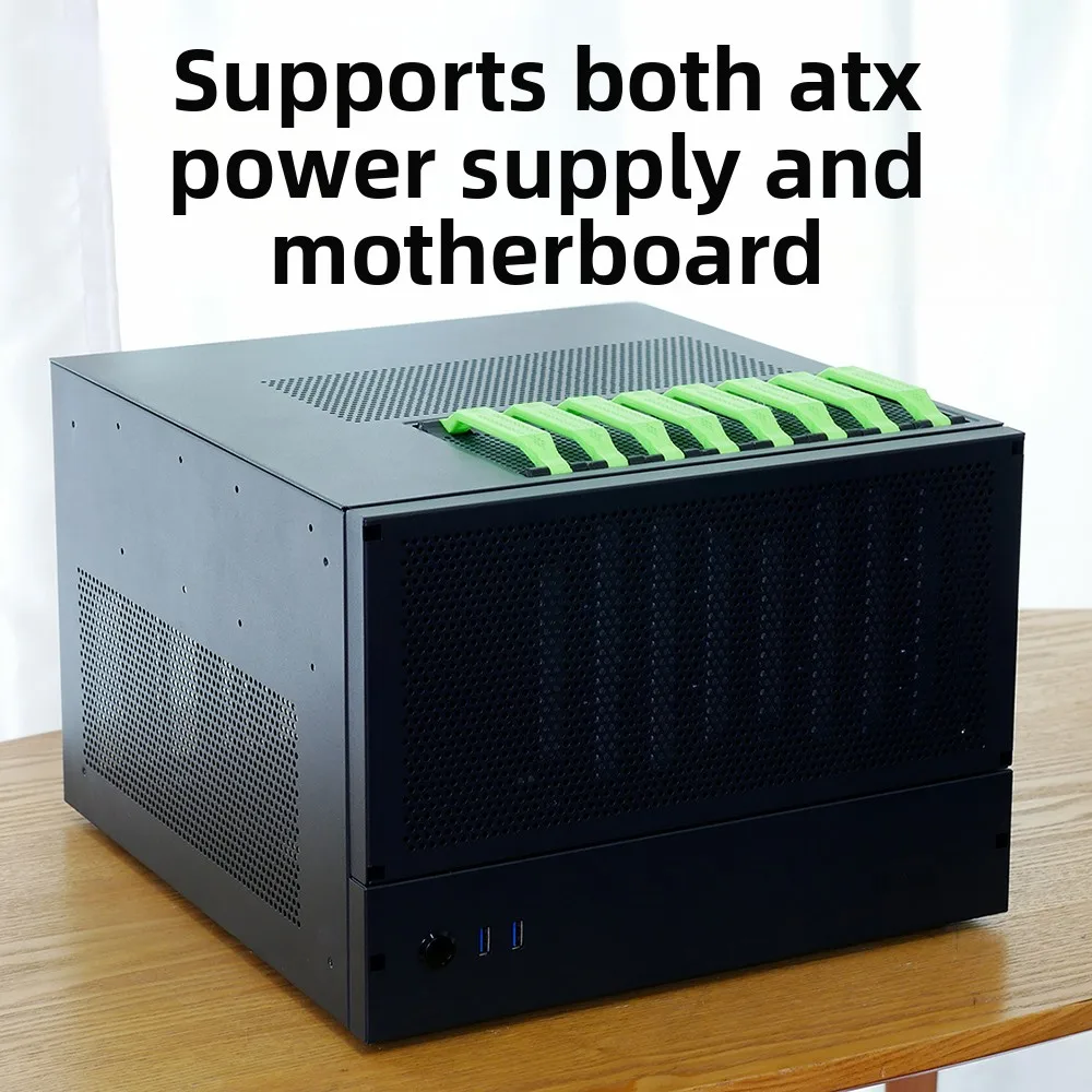 L8 NAS Case 8 Hot-Swap Bays, SAS/SATA Backplane for ATX MB & PSU, DIY Server Chassis