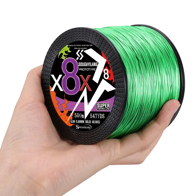 Sougayilang 100M 300M 500M 8 Strands Braided Line 18-88LB Multifilament PE Braided Fishing Line Super Strong for Salt Freshwater