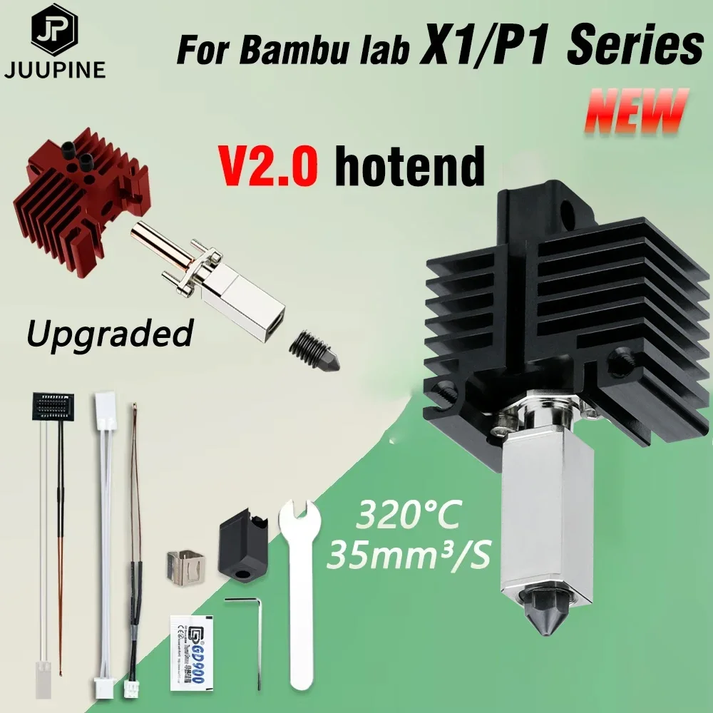 P1S Hotend Upgrades For Bambu Lab Hotend V2.0 Bi Metal Heatbreak X1 Carbon P1P Thermistor Nozzle For Bambulab X1C Accessories